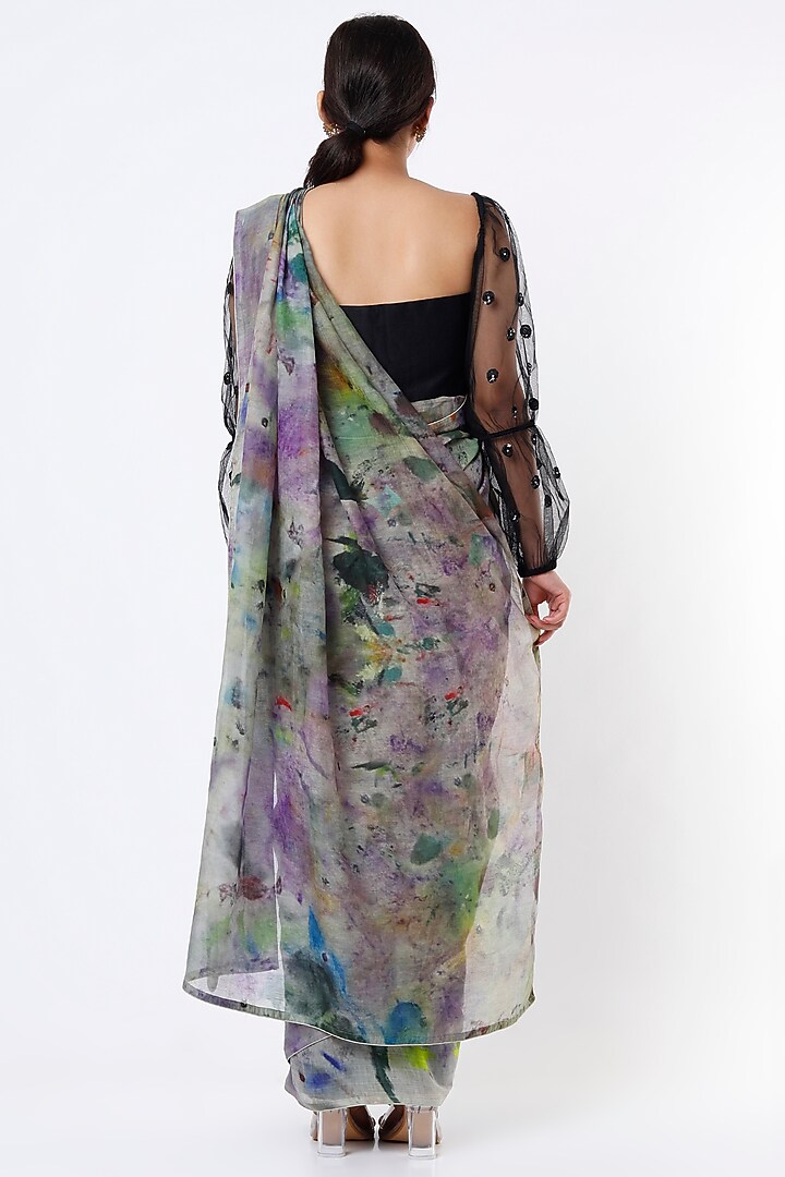 Multi-Colored Printed Festive Saree by YAVI at Pernia's Pop Up Shop