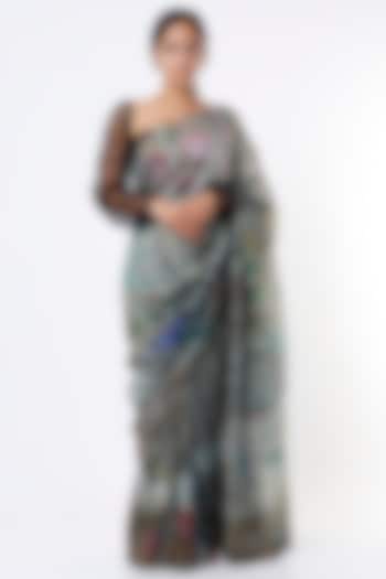 Multi-Colored Saree With Print by YAVI