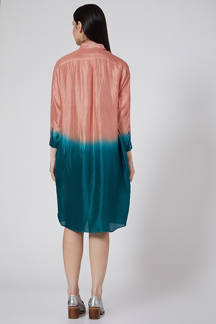 Peach Ombre Summer Shirt Dress by YAVI at Pernia's Pop Up Shop