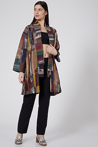 Black Checkered Jacket by YAVI