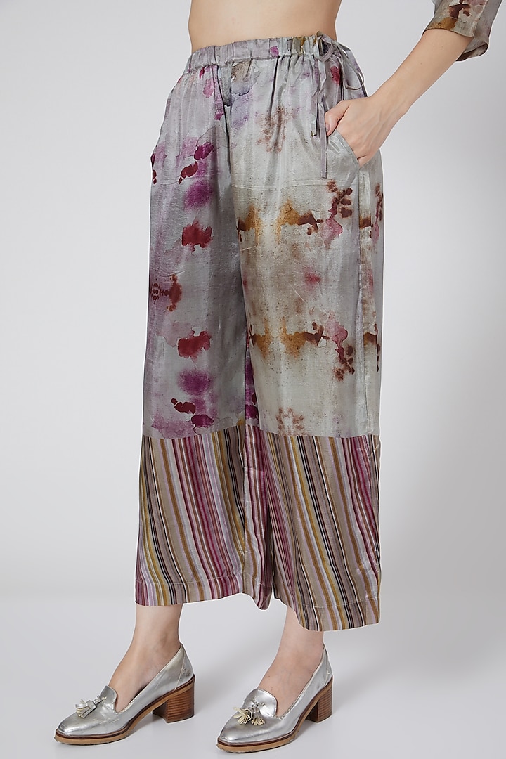 Fuchsia Ombre Digital Printed Pants by YAVI