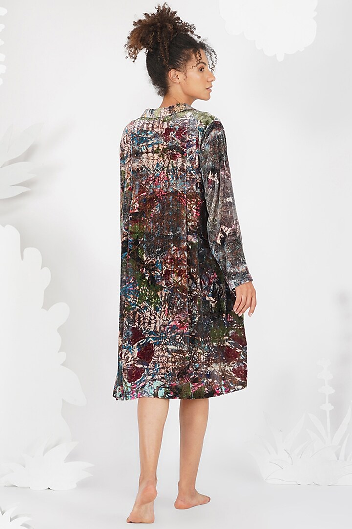 Brown-Grey Digital Printed Vacation Dress by YAVI at Pernia's Pop Up Shop
