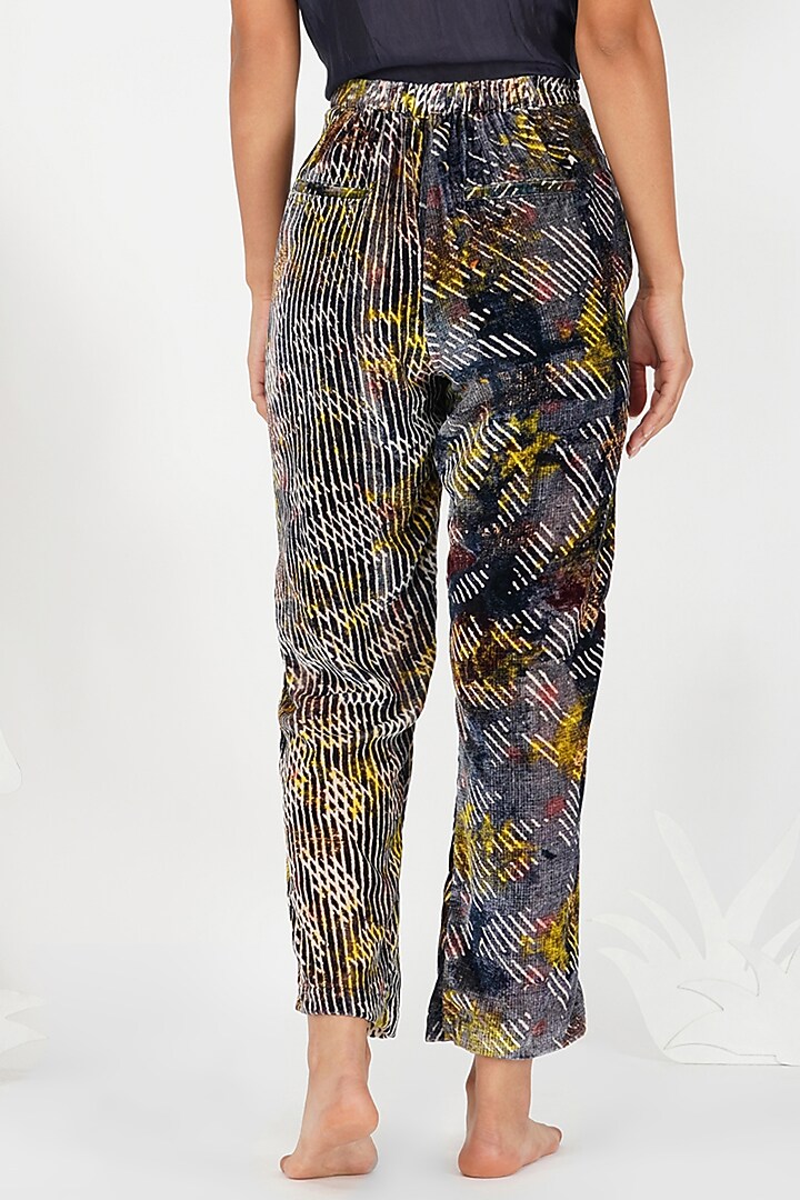 Brown-Grey Digital Printed Pants by YAVI at Pernia's Pop Up Shop