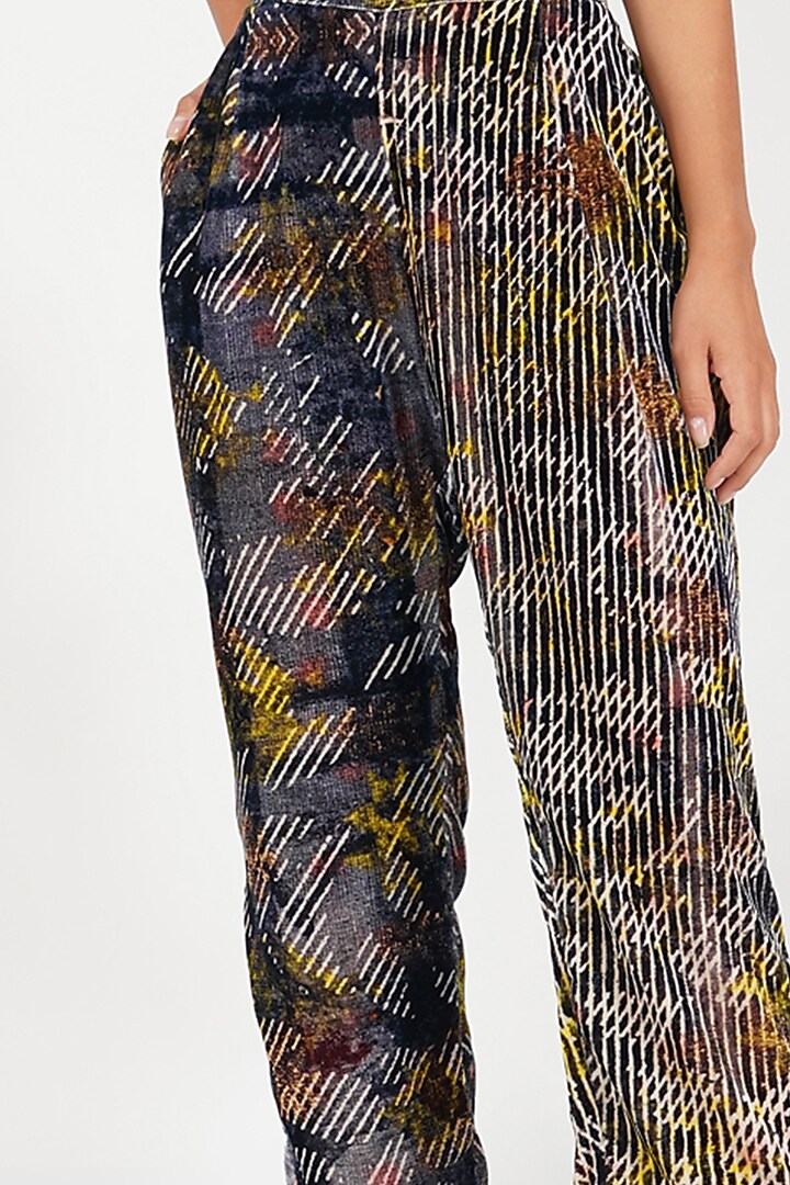 Brown-Grey Digital Printed Pants by YAVI at Pernia's Pop Up Shop