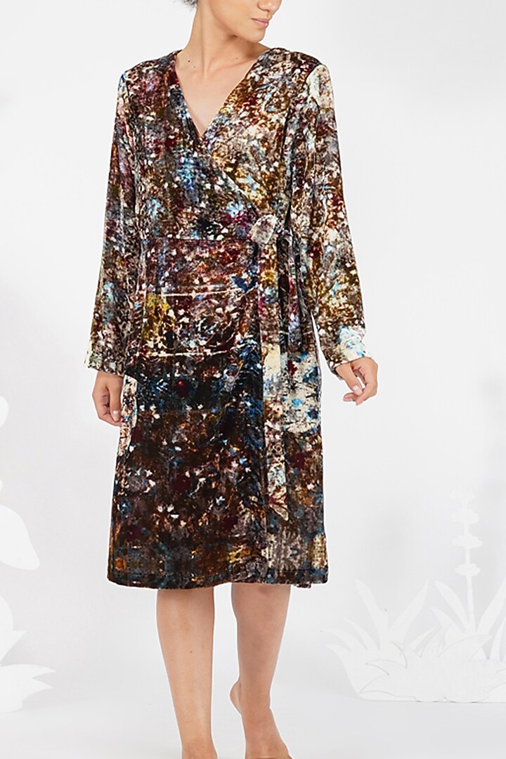 Black Digital Printed Vacation Dress by YAVI at Pernia's Pop Up Shop