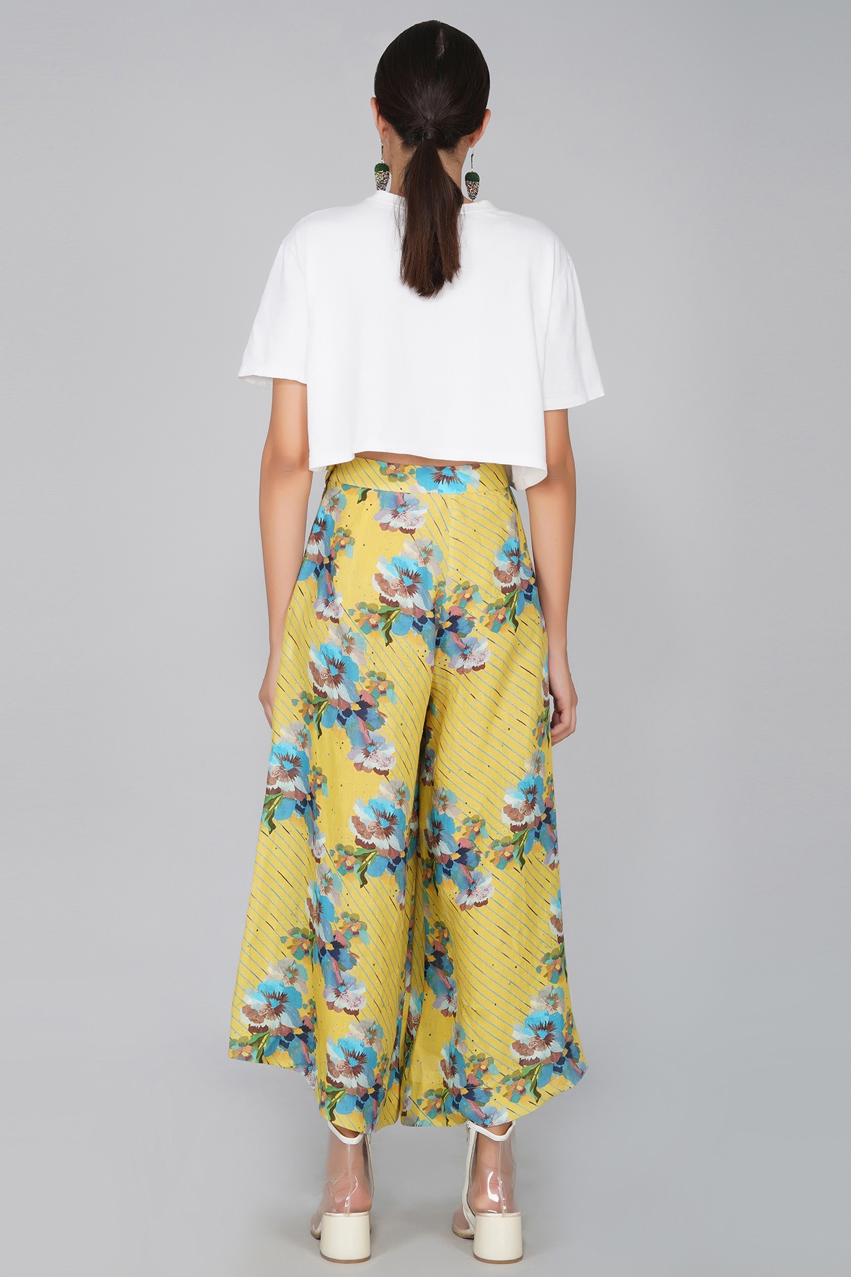 yellow flower pants