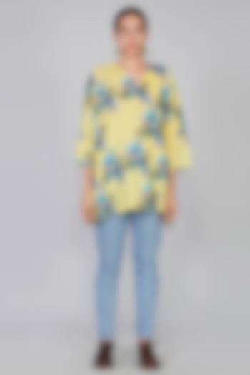 Yellow Floral Printed Top by YAVI at Pernia's Pop Up Shop