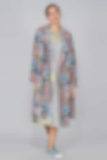 Pink Floral Printed Jacket by YAVI at Pernia's Pop Up Shop