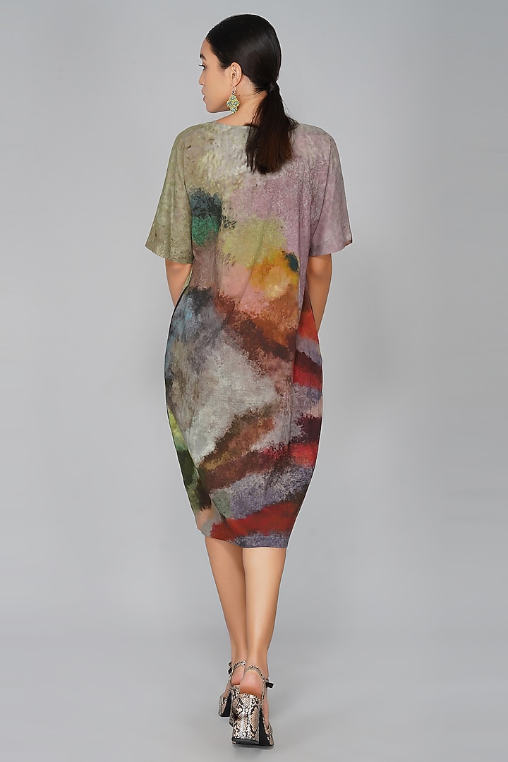 Grey Cotton Printed Summer Dress by YAVI at Pernia's Pop Up Shop