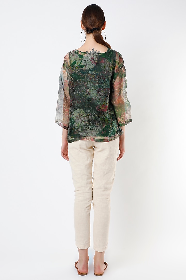 Emerald Green Printed Top by YAVI at Pernia's Pop Up Shop