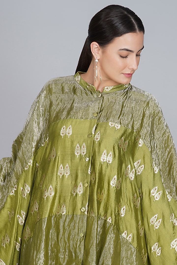 Leaf Green Brocade Top by YAVI at Pernia's Pop Up Shop