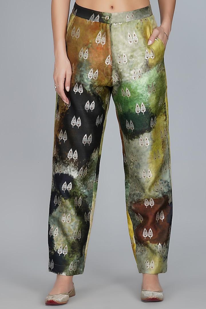 Multi Colored Digital Printed Pants by YAVI