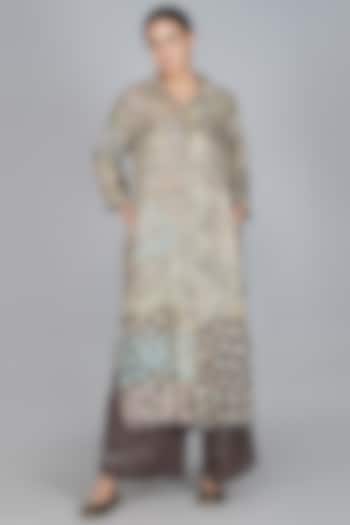 Grey Digital Printed Long Tunic by YAVI