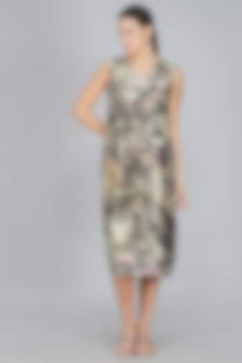 Silver Digital Printed Dress by YAVI