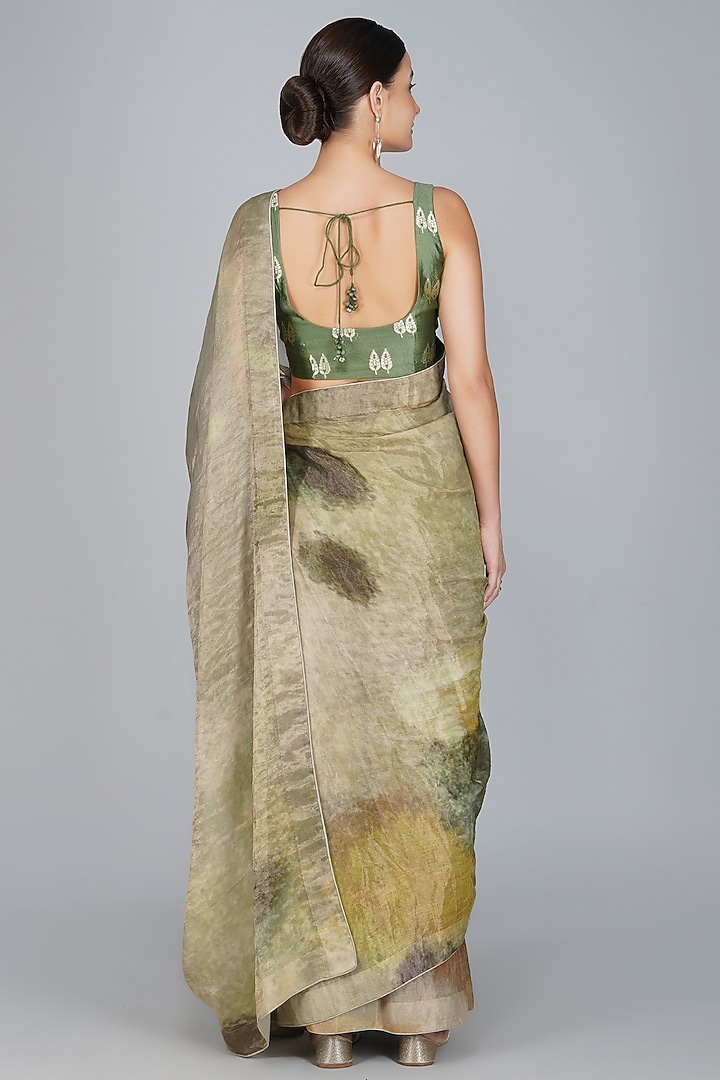 Copper Digital Printed Party Wear Saree by YAVI at Pernia's Pop Up Shop