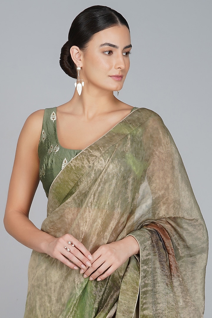 Copper Digital Printed Party Wear Saree by YAVI at Pernia's Pop Up Shop