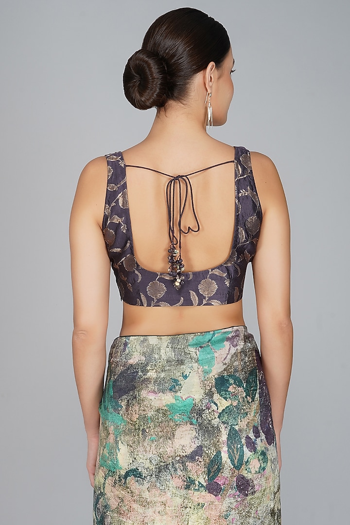Greyish Purple Digital Printed Blouse by YAVI at Pernia's Pop Up Shop