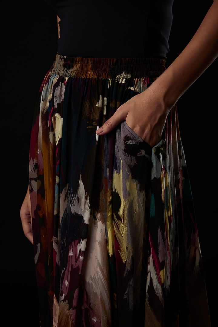 Multi-Coloured Viscose Crepe Skirt by YAVI at Pernia's Pop Up Shop