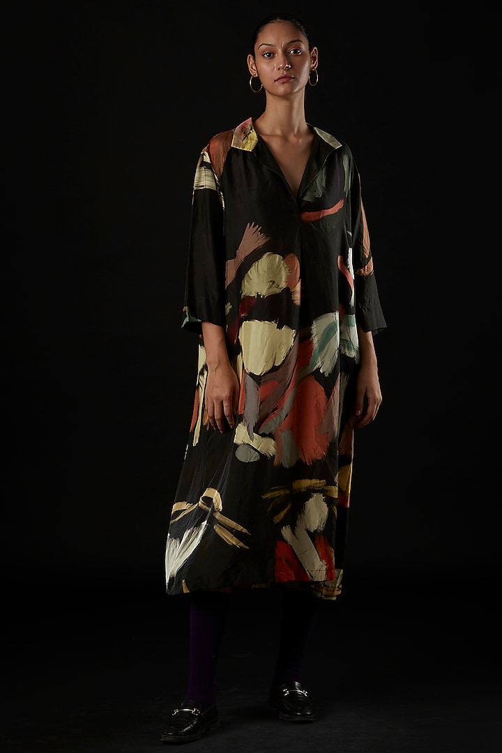 Multi-Coloured Silk Dress by YAVI