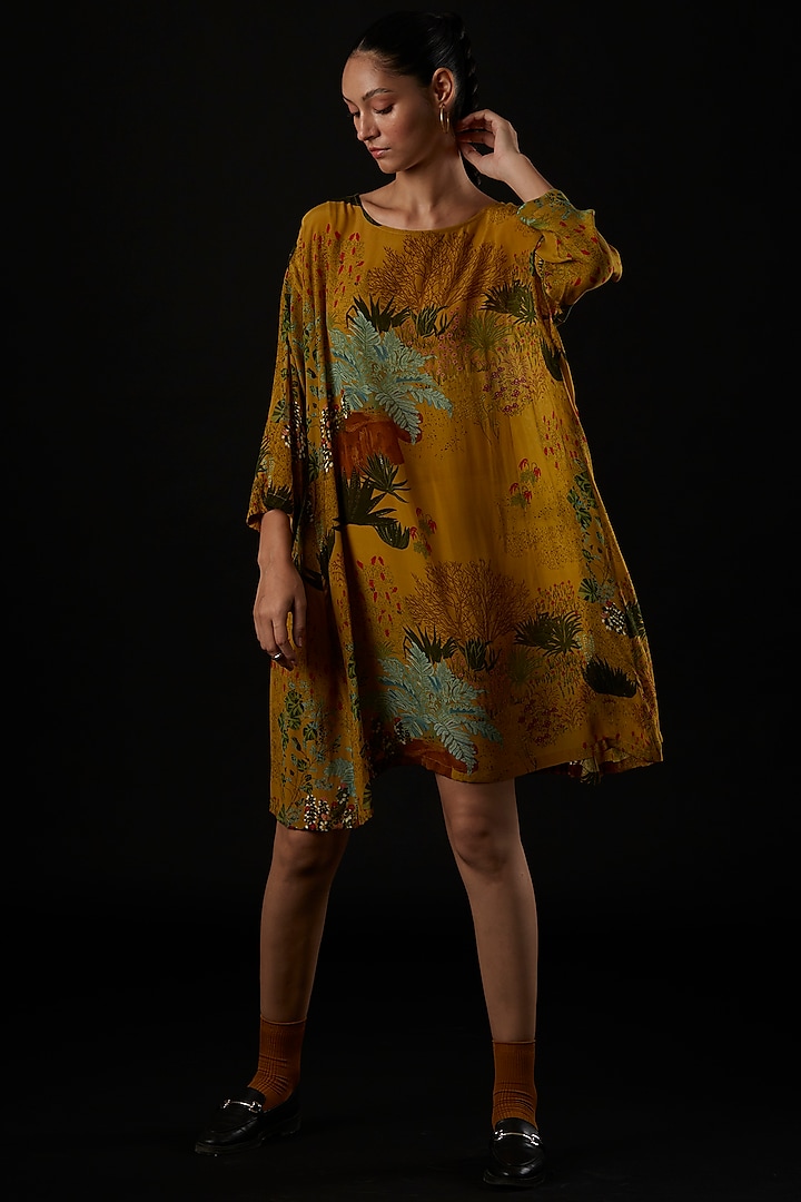 Mustard Silk Dress by YAVI at Pernia's Pop Up Shop