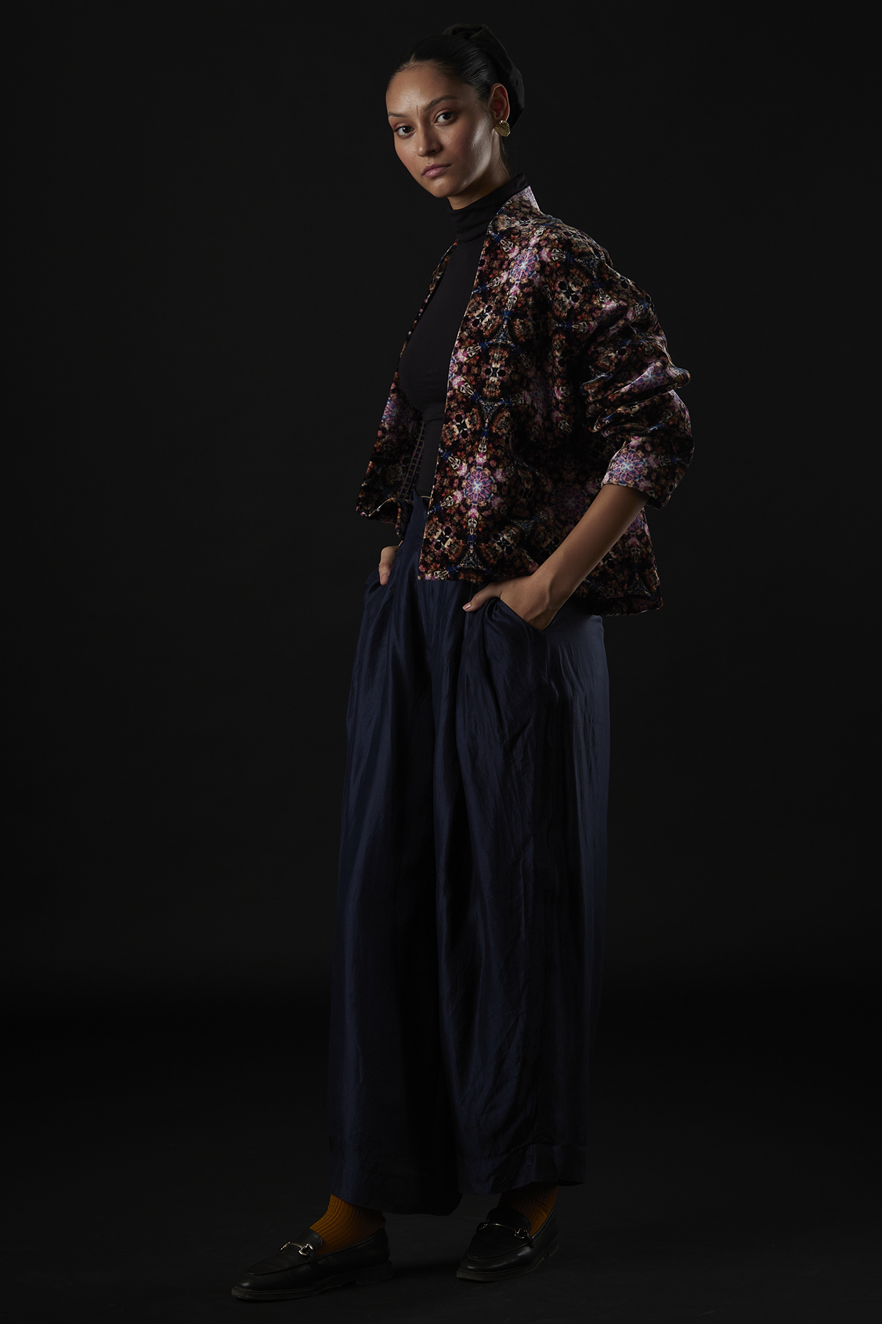 Multi-Colored Silk Velvet Jacket by YAVI