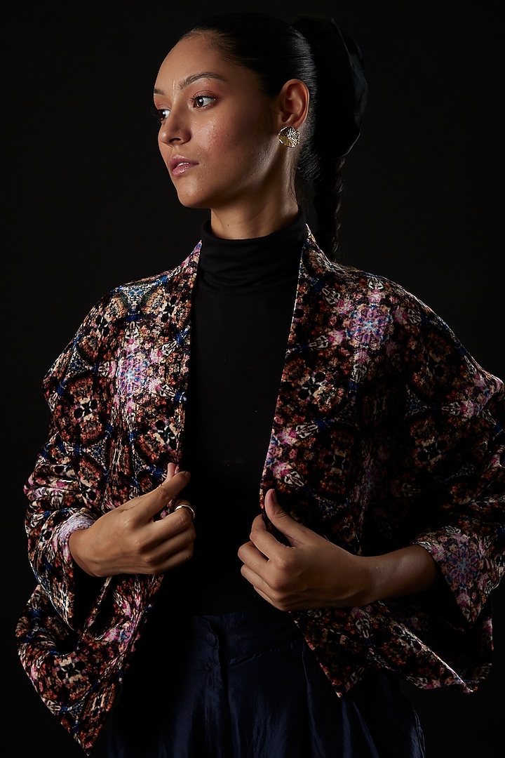 Multi-Colored Silk Velvet Jacket by YAVI