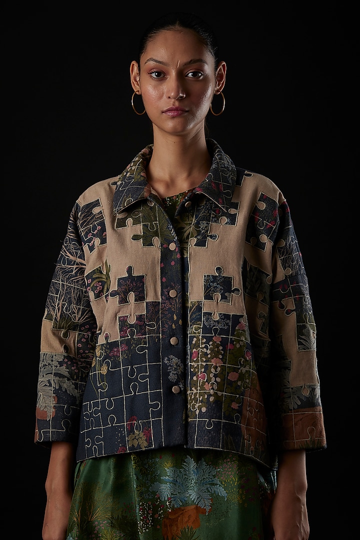 Multi-Colored Embroidered Jacket by YAVI