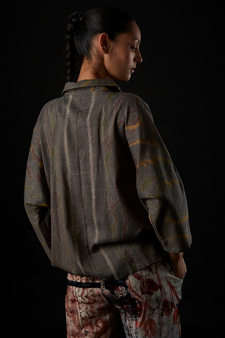 Deep Ash Silk Shirt by YAVI at Pernia's Pop Up Shop
