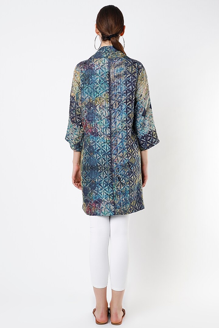 Multi-Colored Printed Quilted Jacket by YAVI at Pernia's Pop Up Shop