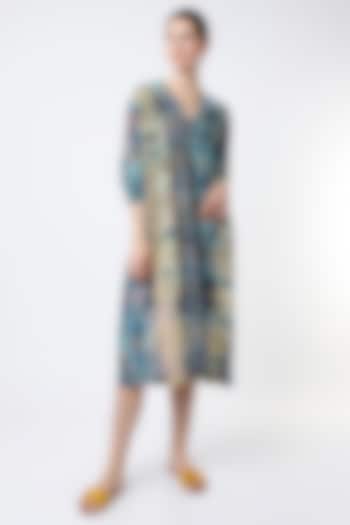 Sky Blue Digital Printed Dress by YAVI