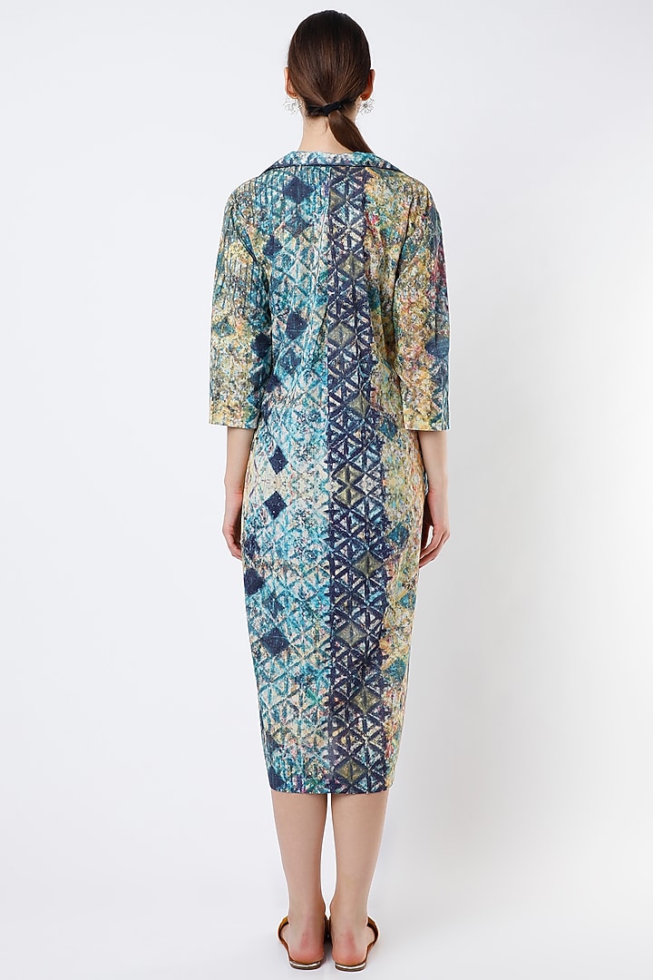 Sky Blue Digital Printed Summer Dress by YAVI at Pernia's Pop Up Shop