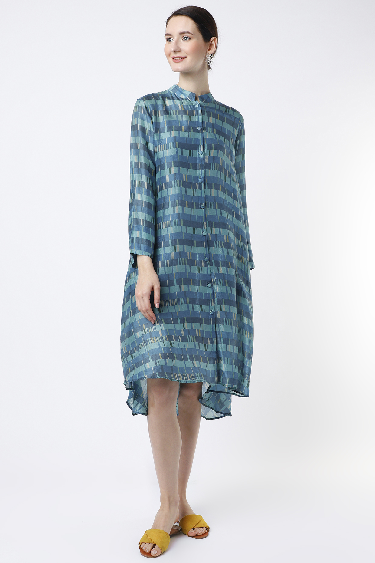 Sky Blue Striped Vacation Dress by YAVI at Pernia's Pop Up Shop