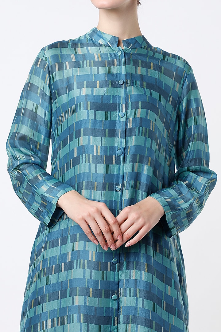 Sky Blue Striped Vacation Dress by YAVI at Pernia's Pop Up Shop