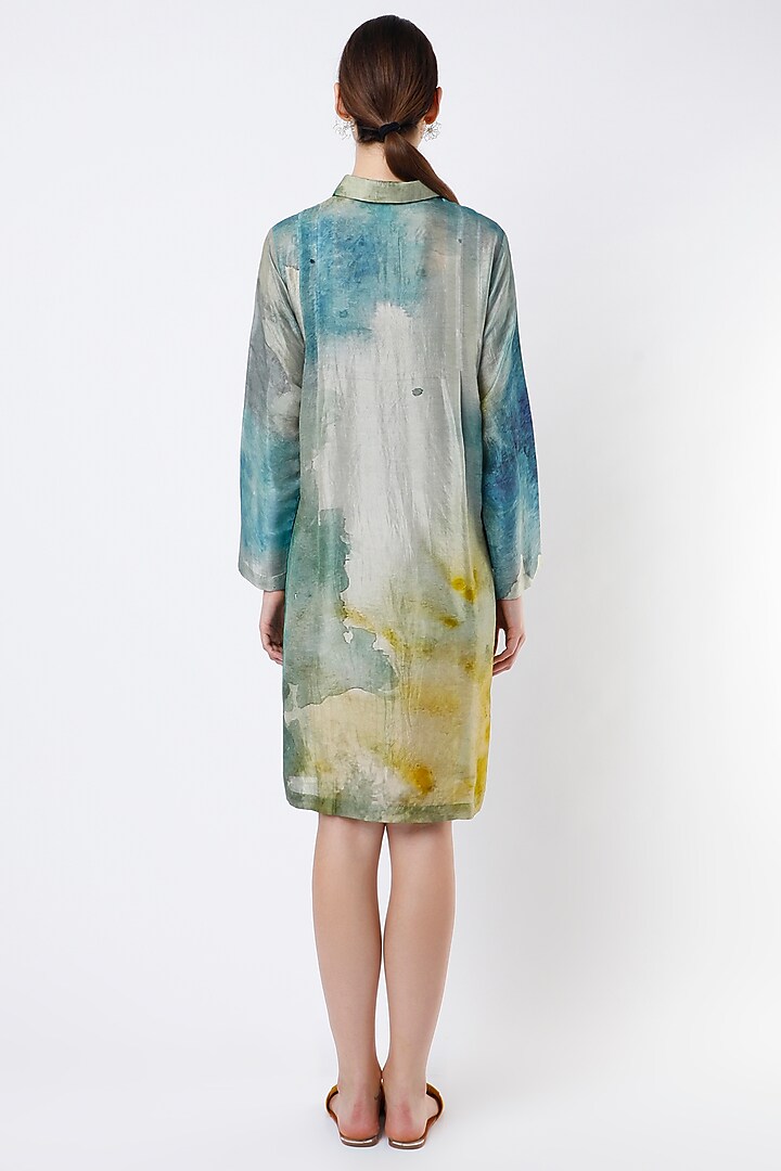Sky Blue Printed Vacation Dress by YAVI at Pernia's Pop Up Shop