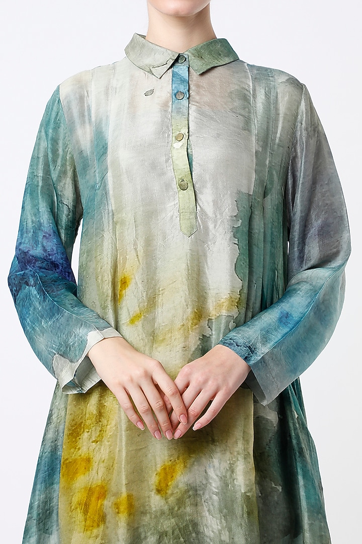 Sky Blue Printed Vacation Dress by YAVI at Pernia's Pop Up Shop