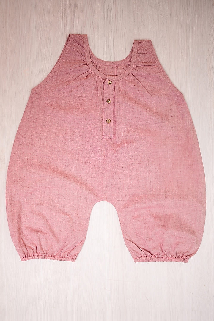 Blush Pink Organic Cotton Playsuit by Young Earthlings