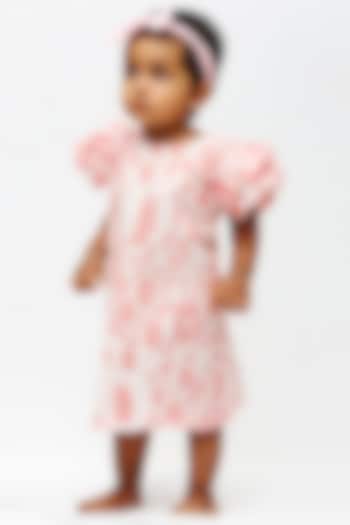 Pink Organic Cotton Mini Dress For Girls by Young Earthlings