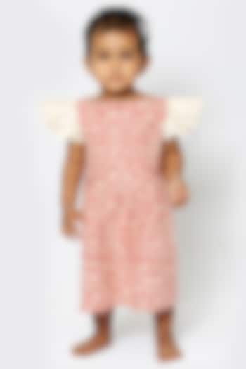 Coral Organic Cotton Mini Dress For Girls by Young Earthlings