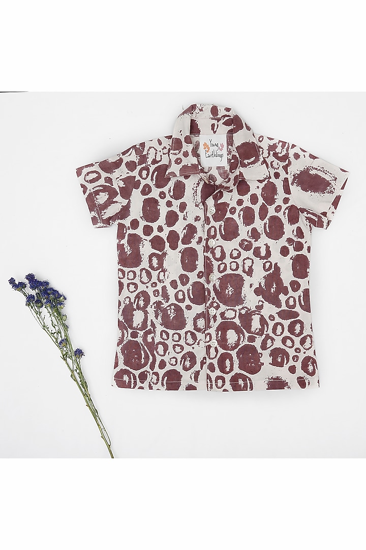 Purple Organic Cotton Printed Shirt For Boys by Young Earthlings at Pernia's Pop Up Shop