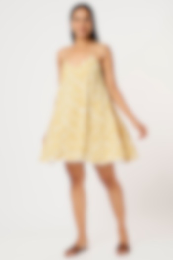 Marigold Printed Swing Dress by Yesha Sant