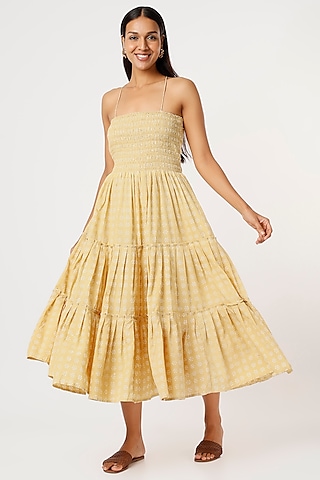 Sunshine Hand Block Printed Dress by Yesha Sant
