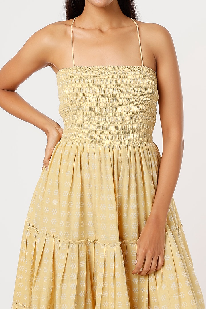 Sunshine Hand Block Printed Summer Dress by Yesha Sant at Pernia's Pop Up Shop