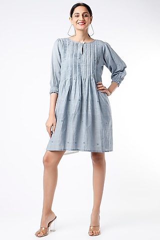Sky Blue Pintuck Tunic by Yesha Sant