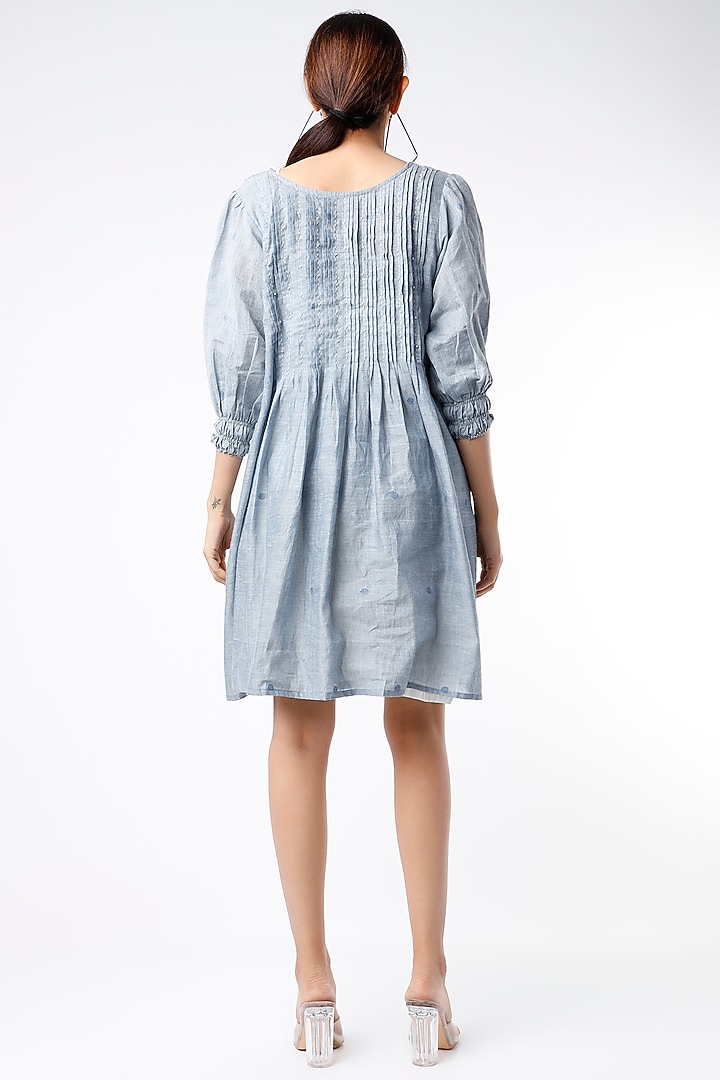 Sky Blue Pintuck Tunic by Yesha Sant at Pernia's Pop Up Shop
