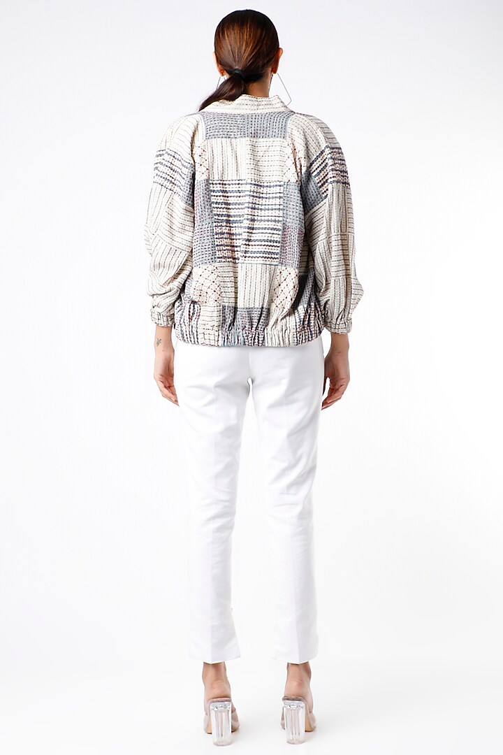 White Handcrafted Jacket by Yesha Sant at Pernia's Pop Up Shop