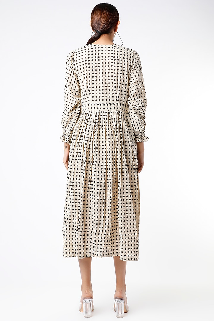 Off-White Hand Block Ajrakh Printed Summer Dress by Yesha Sant at Pernia's Pop Up Shop