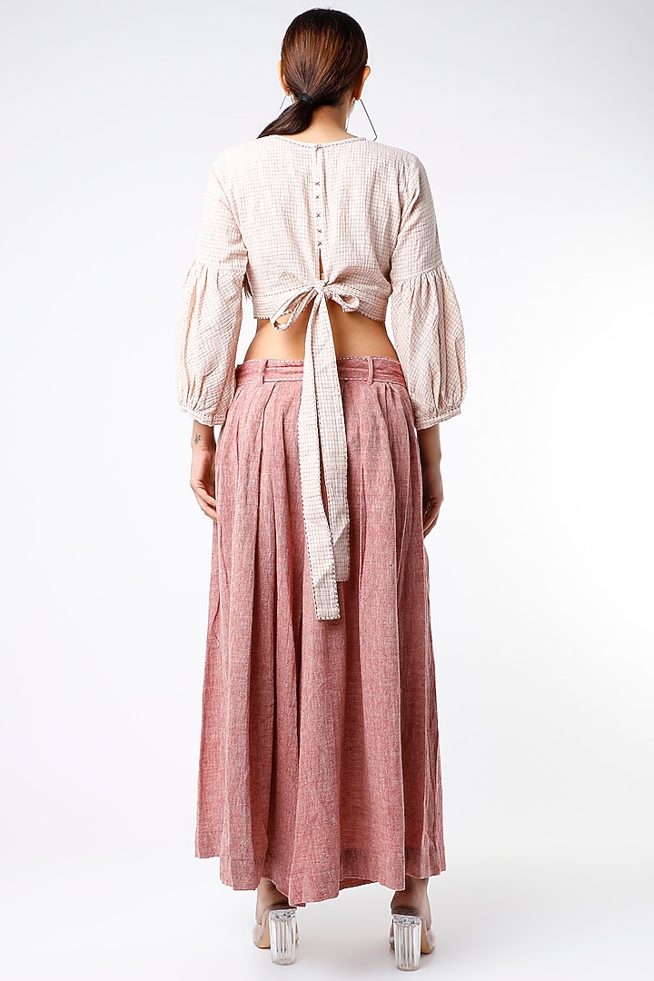 Blush Pink Handwoven Organic Cotton Co-Ord Set by Yesha Sant at Pernia's Pop Up Shop