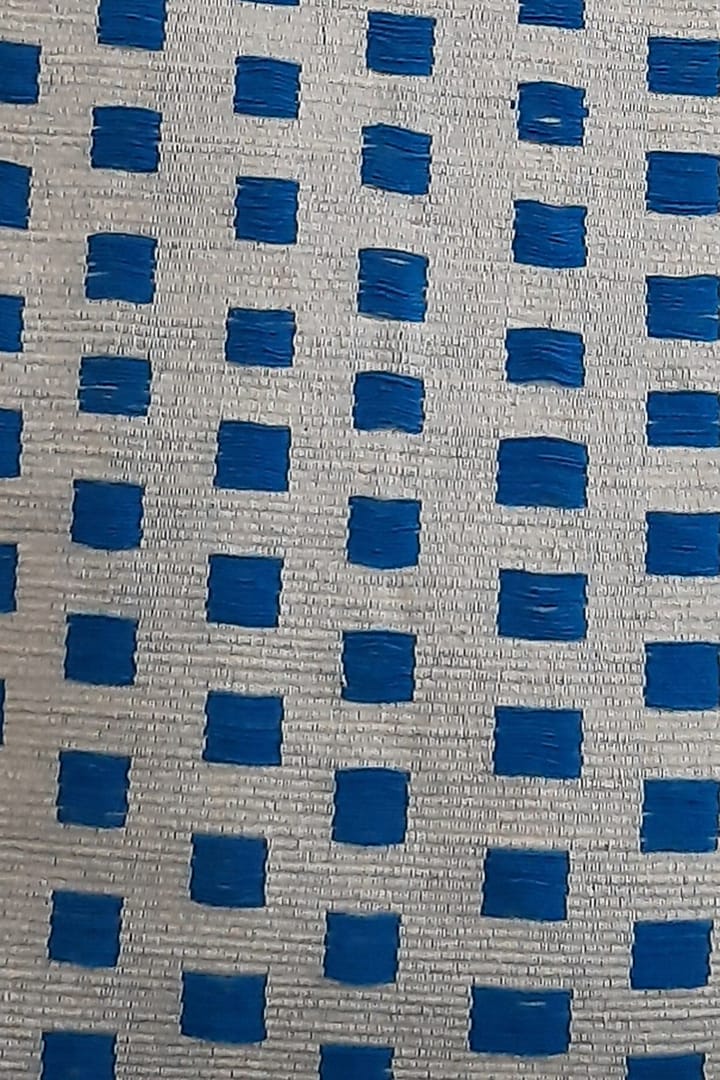 White & Blue Cotton Handwoven Chest Box Cushion Covers (Set of 2) by Yetoli yeps at Pernia's Pop Up Shop