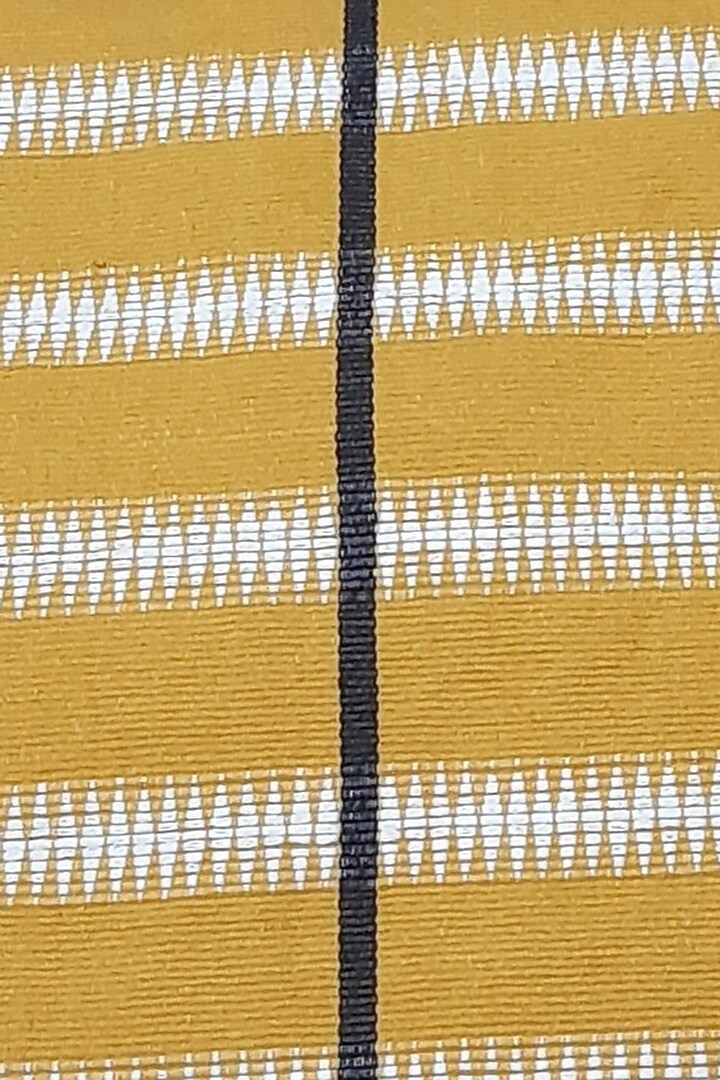 White & Yellow Cotton Handwoven Snowflakes Cushion Covers (Set of 2) by Yetoli yeps at Pernia's Pop Up Shop