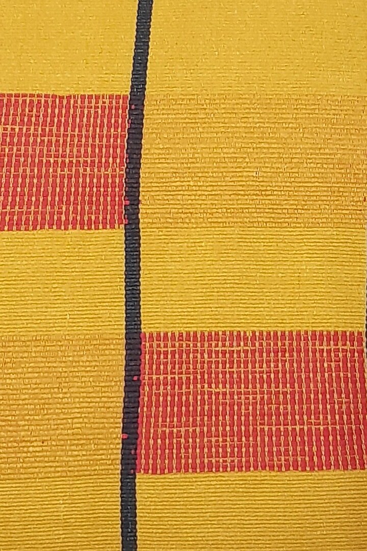 Black & Yellow Cotton Handwoven Puzzle Cushion Covers (Set of 2) by Yetoli yeps at Pernia's Pop Up Shop